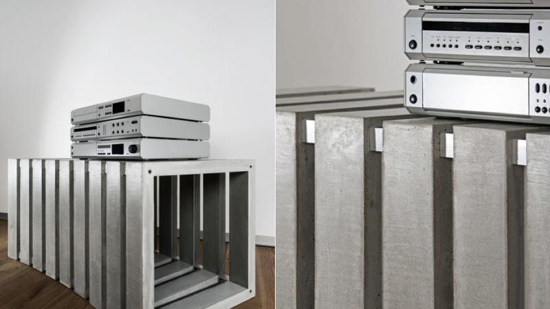 Illustration for article titled This Concrete Media Console Is Real Heavy, Man